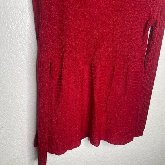 Verve Ami Womens Cardigan Sweater Size S Red Open Front Long Sleeve Pull On - Picture 13 of 16